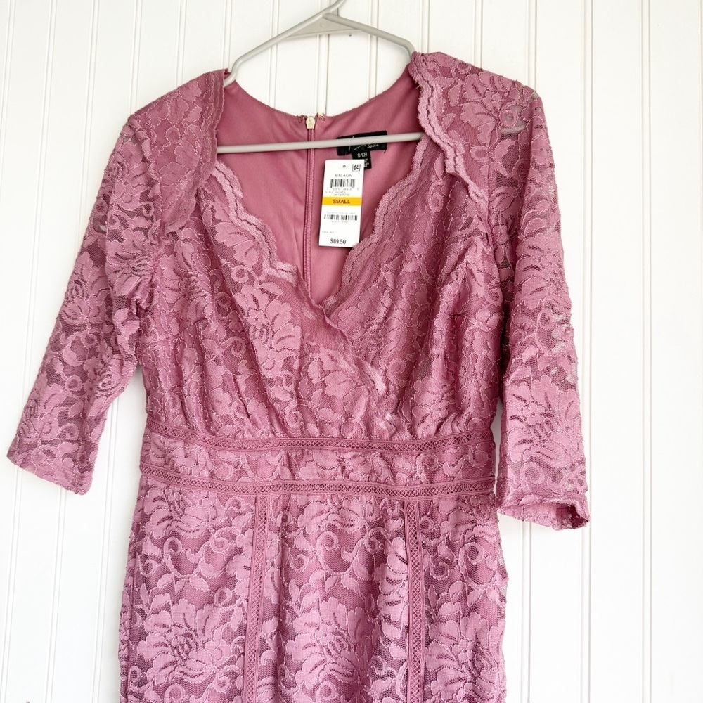Thalia Sodi Size S Mauve Pink 3/4 Sleeves Lace Sheath Dress New!! - Picture 4 of 7